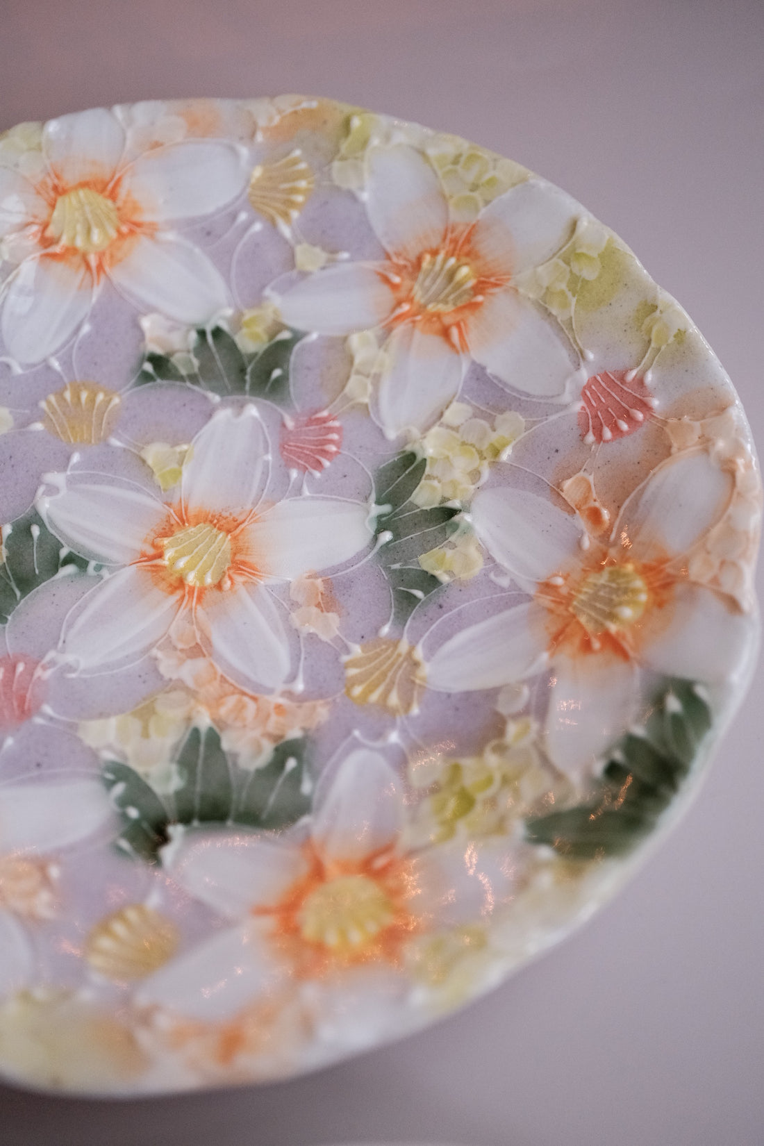 Seto Ware Flower Coffee Cup With Saucer