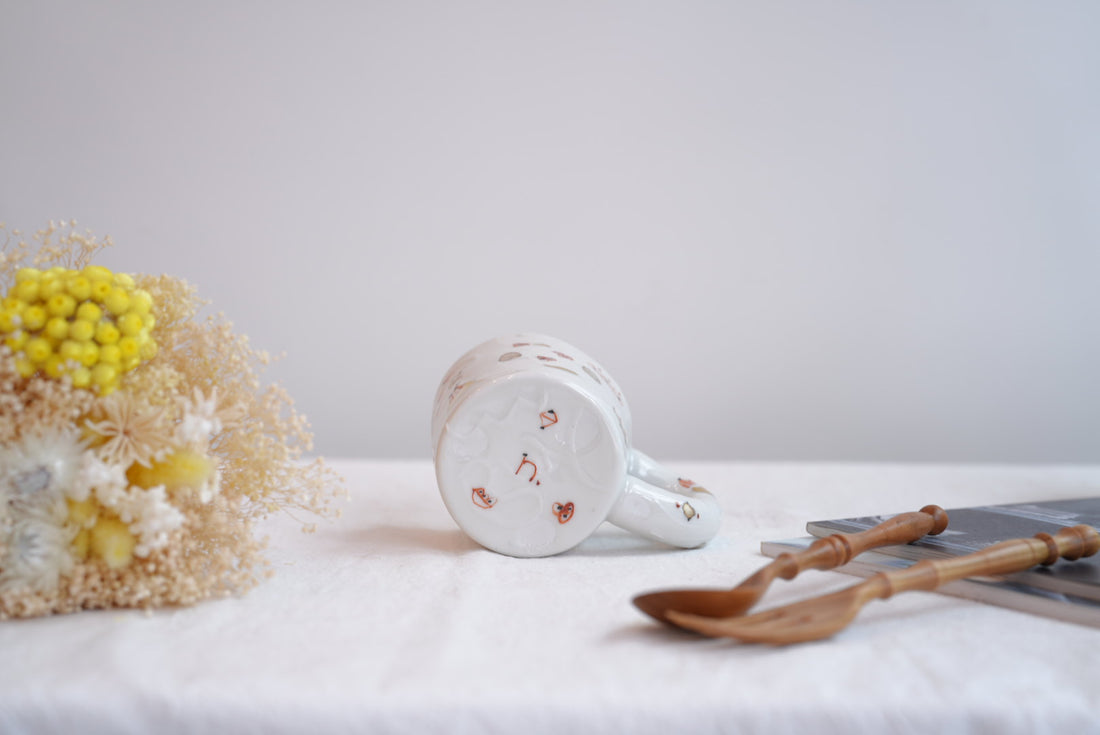 Hamasaka Naoko 浜坂尚子  Hand Painted Gold Deco Mug - HN08 #3