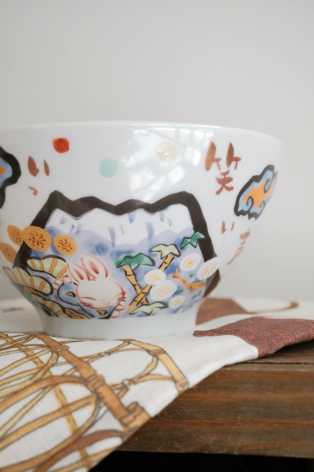 夕立窯 Fully Handmade Ramen Bowl - Mt. Fuji Blue