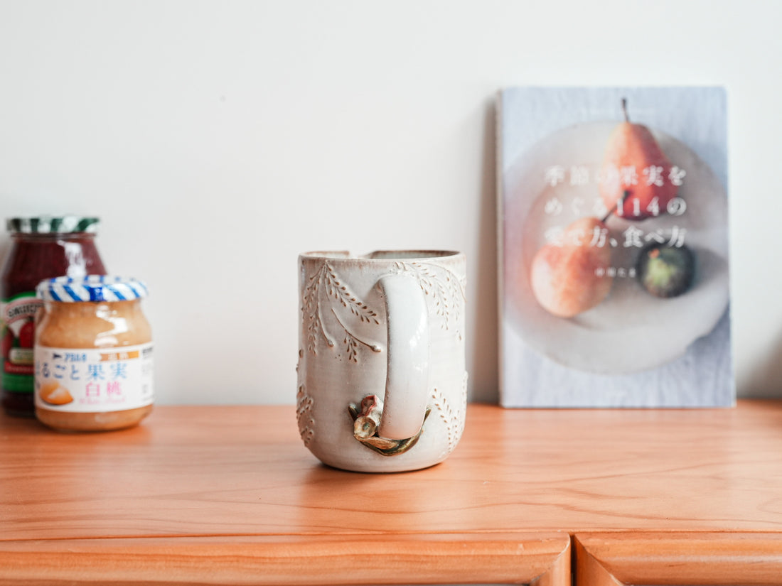 Satomi Motohashi 本橋里美 Bird and Flower Jug - Medium SM20