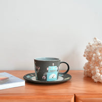 Akemi Nakamura 中村明美 Animal Mug with Saucer AN09