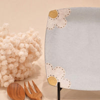 Kei Mitsumochi ミツ持啓 17cm Square Plate - Blue Flower KM27