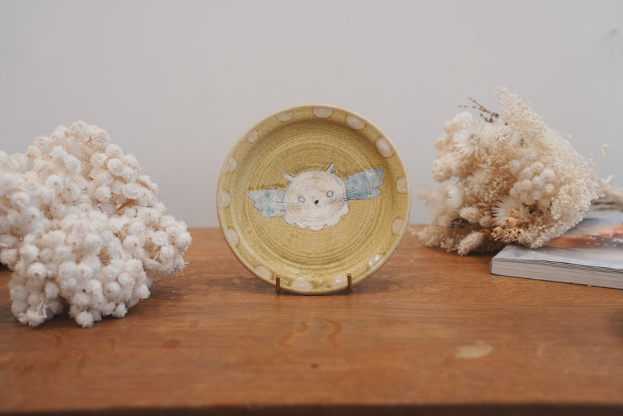 Tomoko Kubo コンガリ舍 Medium Cat Plate TK15
