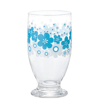 Aderia Glass Pedestal Cups - Blue Flower