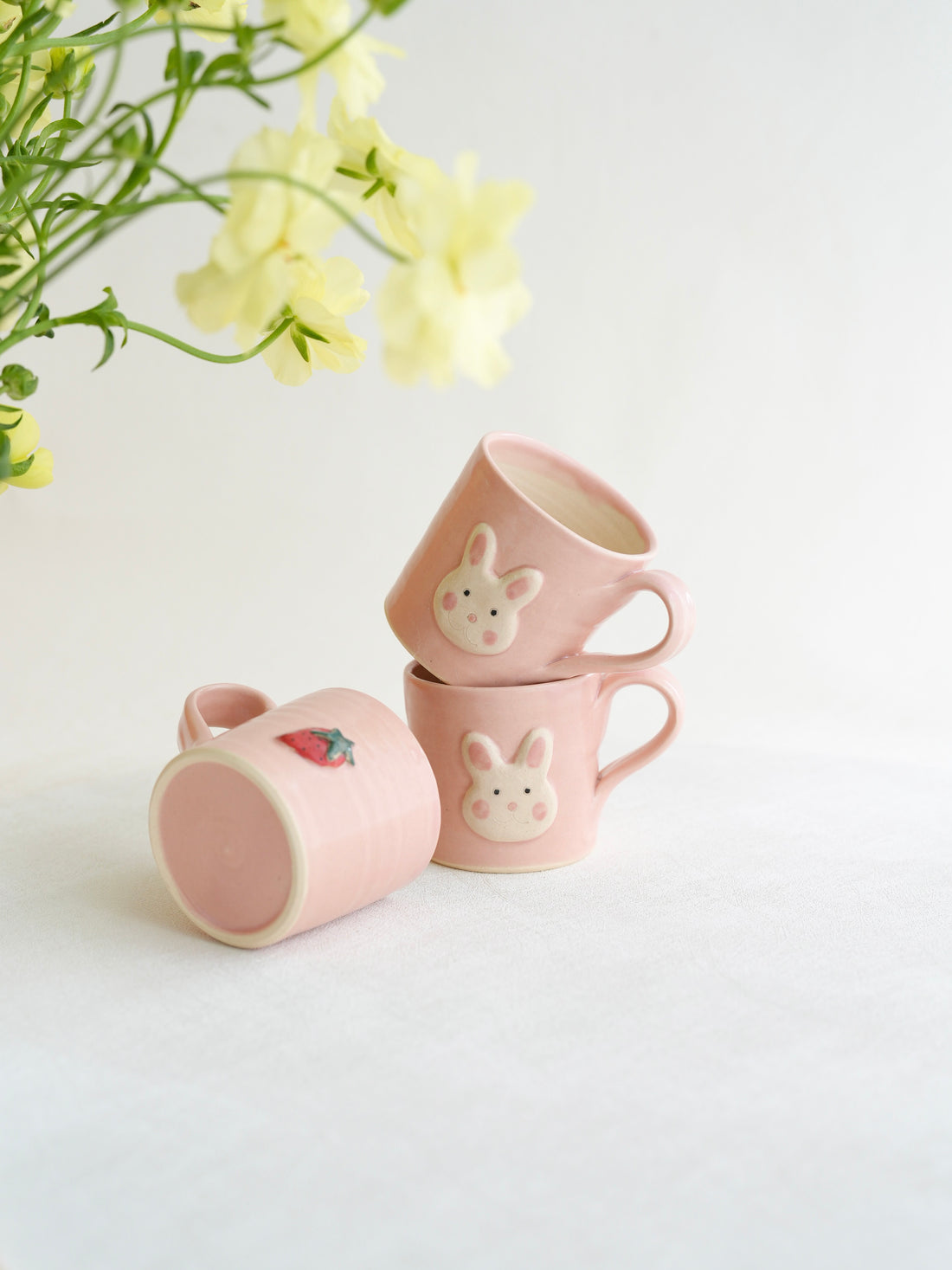 Fumiko Kondo 近藤布美子 - Pink Rabbit Small Mug FK25