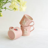 Fumiko Kondo 近藤布美子 - Pink Rabbit Small Mug FK25