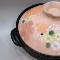 Setoware Flower Donabe Claypot - Size 8