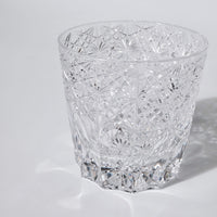 Edo Kiriko Whisky Glass Rock Glass "Large Chrysanthemum" White by Junichi Nabetani, Master of traditional crafts