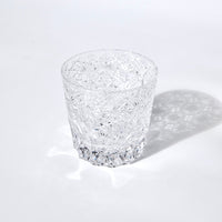 Edo Kiriko Whisky Glass Rock Glass "Large Chrysanthemum" White by Junichi Nabetani, Master of traditional crafts