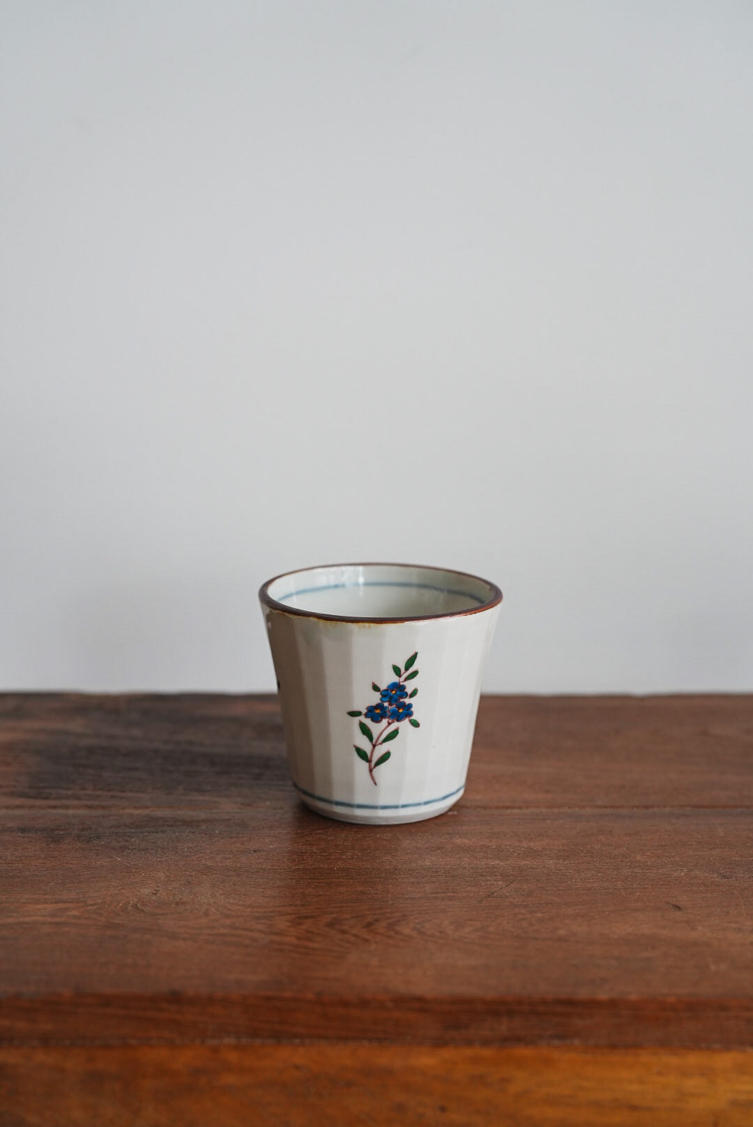 Kazuaki Shimura 志村和晃- Hand-Painted Floral Faceted Cup KAS06