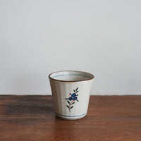 Kazuaki Shimura 志村和晃- Hand-Painted Floral Faceted Cup KAS06