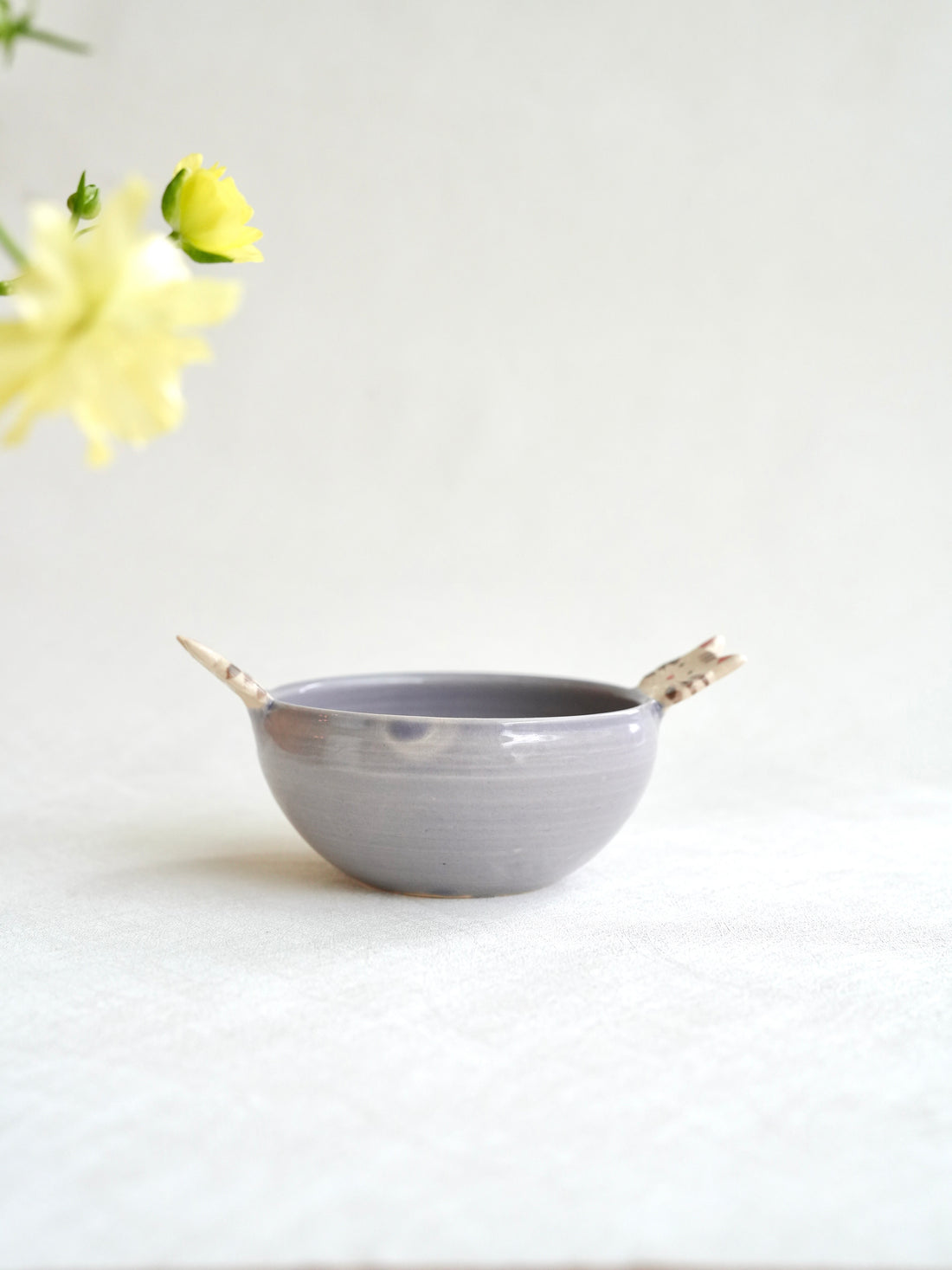 Fumiko Kondo 近藤布美子 - Purple Cat Bowl with Handle FK12