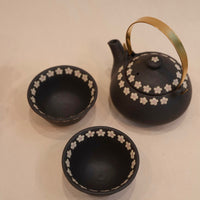 Kei Mitsumochi ミツ持啓 Floral Tea Set - Black KM72