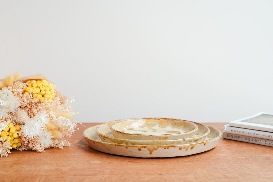 Minako Takizawa 滝沢三奈子 Medium Yellow Flower Plate MW02