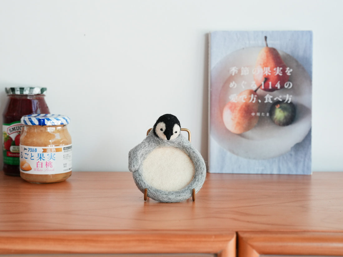 Aya and Yoshiko Wool Felt Small Animal Coaster - Penguin YS02