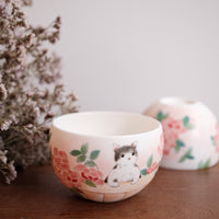 Baizhi Studio- Wild Rose Cat Coffee/Tea Egg Shape Cup