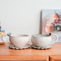 Satomi Motohashi 本橋里美 Bird and Flower Mug and Saucer SM18