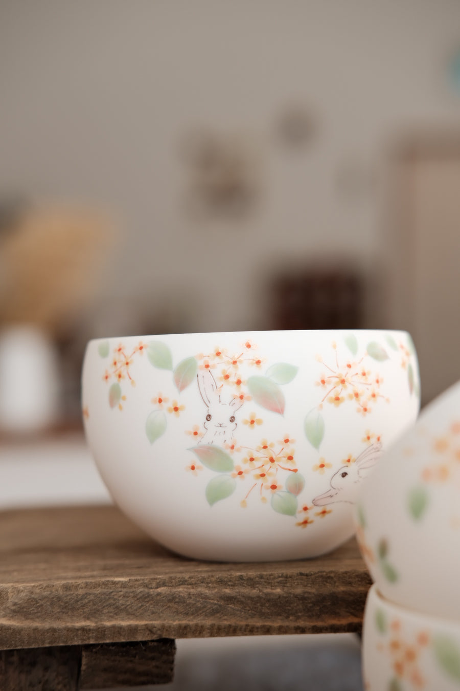 Osmanthus Flower with  Bunny Coffee/Tea Cup - Baizhi Studio