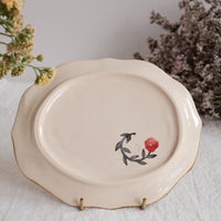 Nakagaki Tomoko Water Color Hand Painted Flower Shaped Plate - KP10 #11