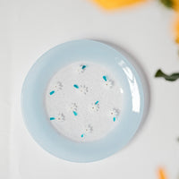 Fuji Glass Studio Flower Plate Blue Rim 13cm