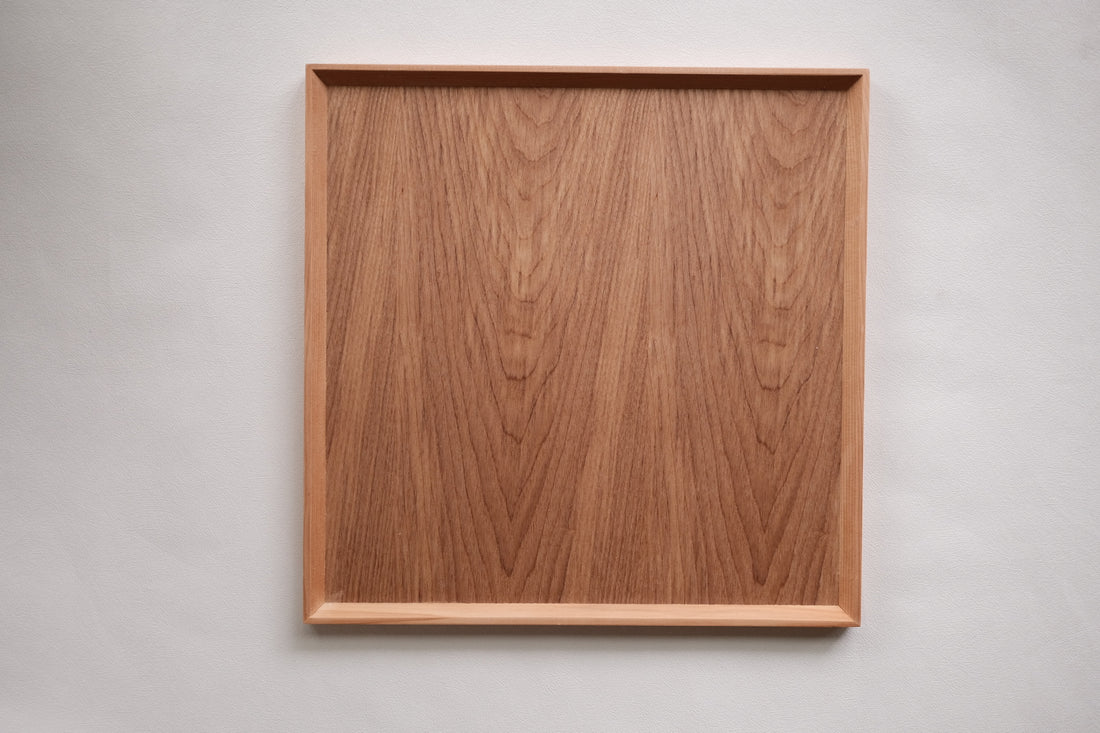Non-Slip Surface Natural Wood Serving Tray
