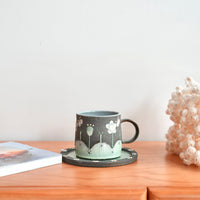 Akemi Nakamura 中村明美 Flower Straight Mug with Saucer AN08