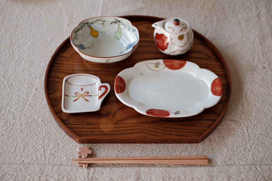 Wooden Half Moon Tray