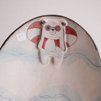 Tsubouchi Mayumi 坪内真弓 Oval Plate MT07 - Swimming Bear