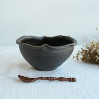 Hirokazu Furutani 古谷浩一 -  Dark Brown Pear Shaped 19cm Bowl HF22