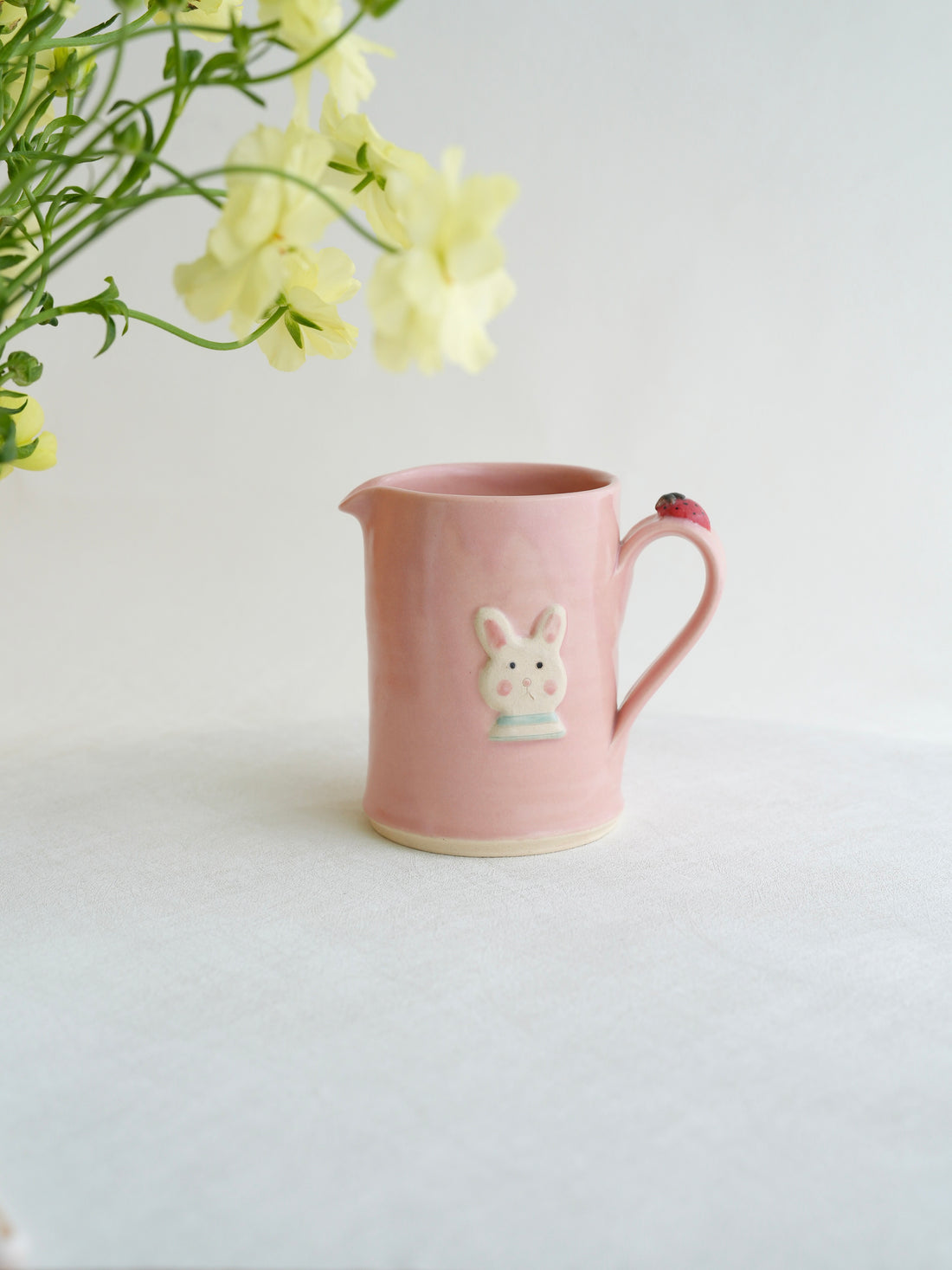 Fumiko Kondo 近藤布美子 - Pink Rabbit Large Jug FK28
