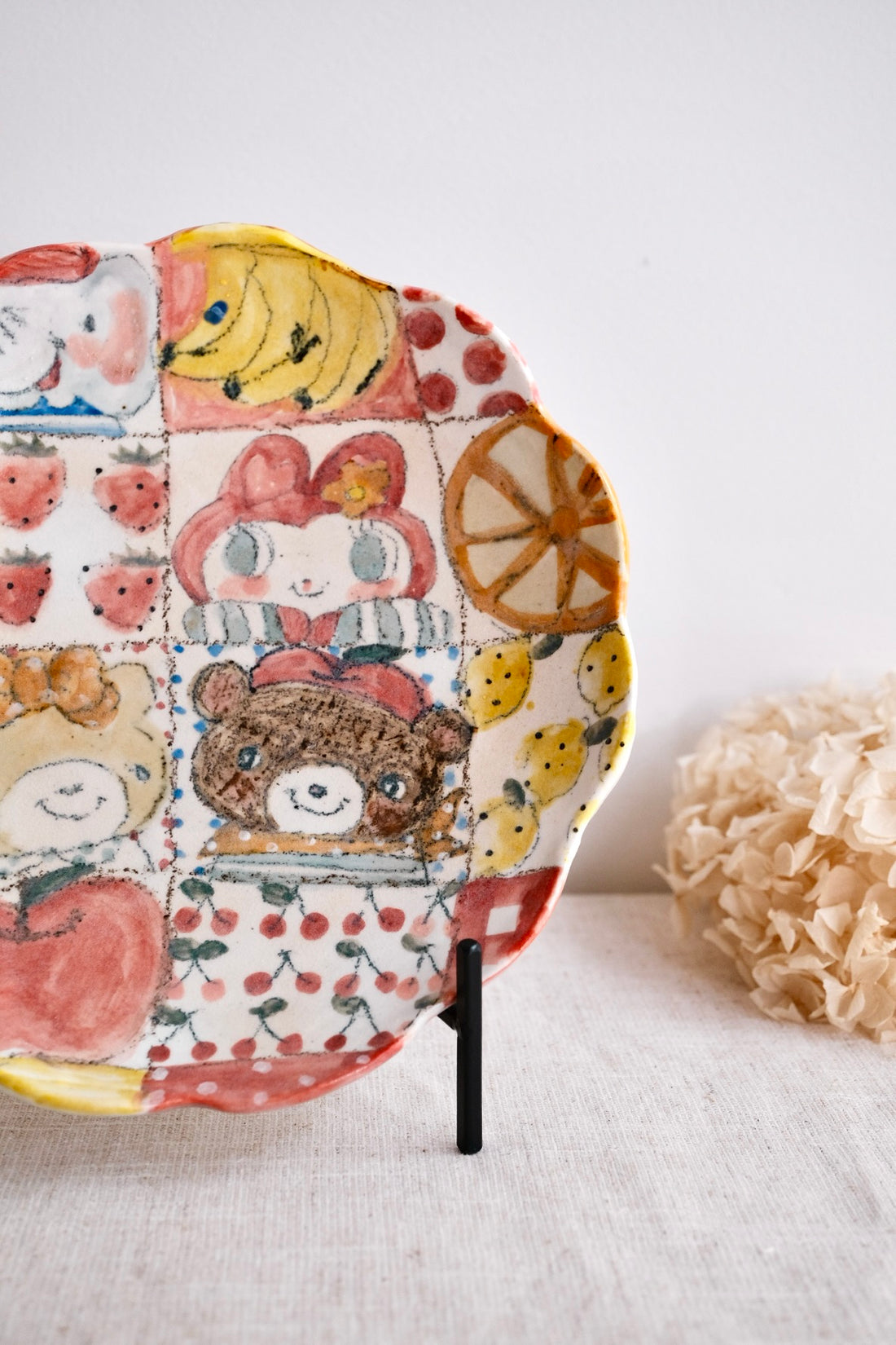 Asako Yamaguchi 山口麻子 Animal Floral Edge Plate AI19