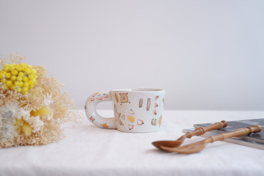 Hamasaka Naoko 浜坂尚子  Hand Painted Gold Deco Mug - HN08 #1
