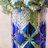 Kagami Crystal - Flower Vase, Edo Kiriko “Hishi-Yotsu-Hana”