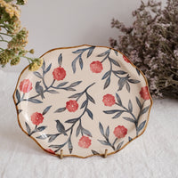 Nakagaki Tomoko Water Color Hand Painted Flower Shaped Plate - KP10 #10