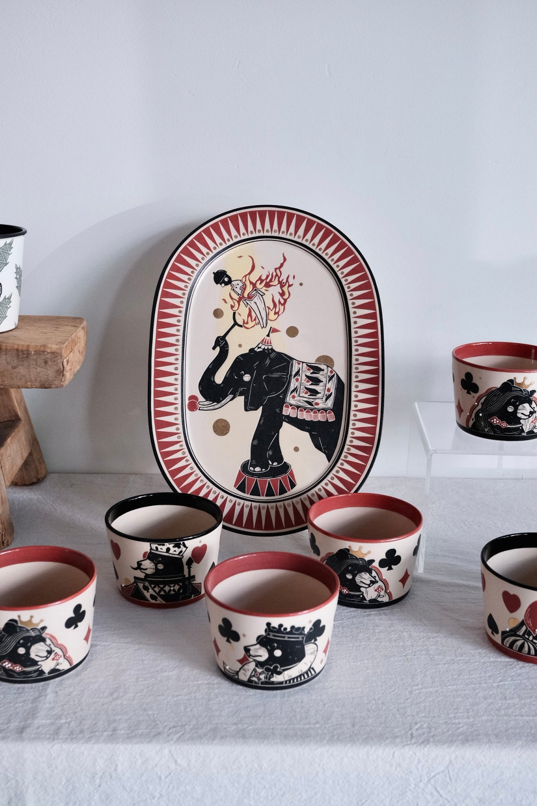 Shirogarasu Studio Circus Oval Plate BY33