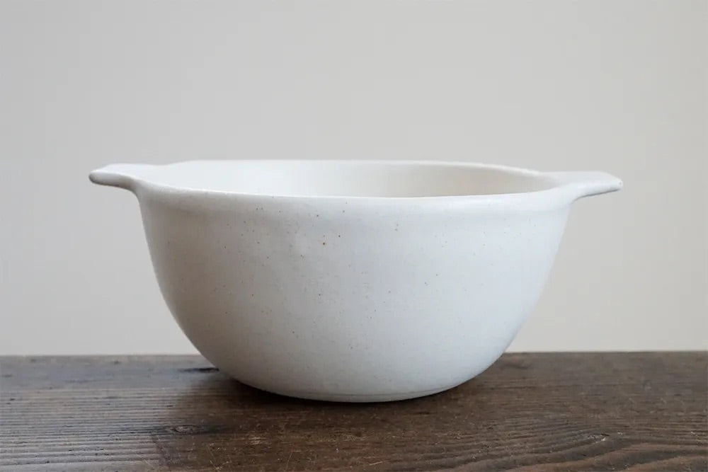 Mashiko Pottery Yoshizawa White Double Ears Soup Bowl