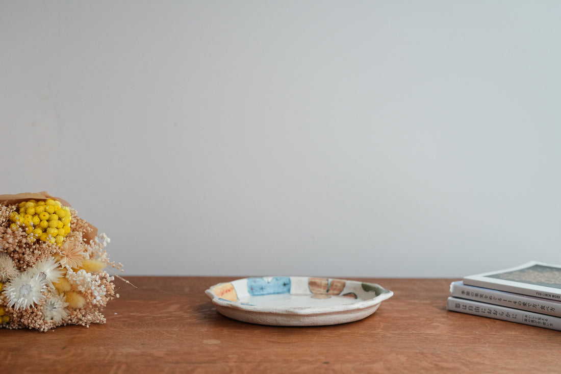 Hapun Pottery 拝志睦子 Flower Plate HP02