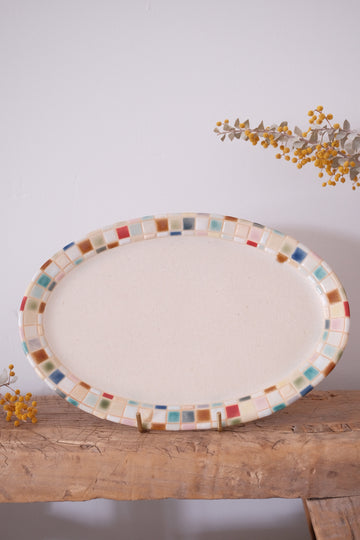 Makiko Furukawa 古川真紀子 Mosaic Oval Plate - Medium