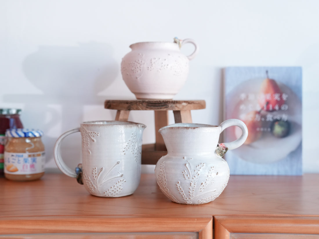 Satomi Motohashi 本橋里美 Bird and Flower Jug - Medium SM20