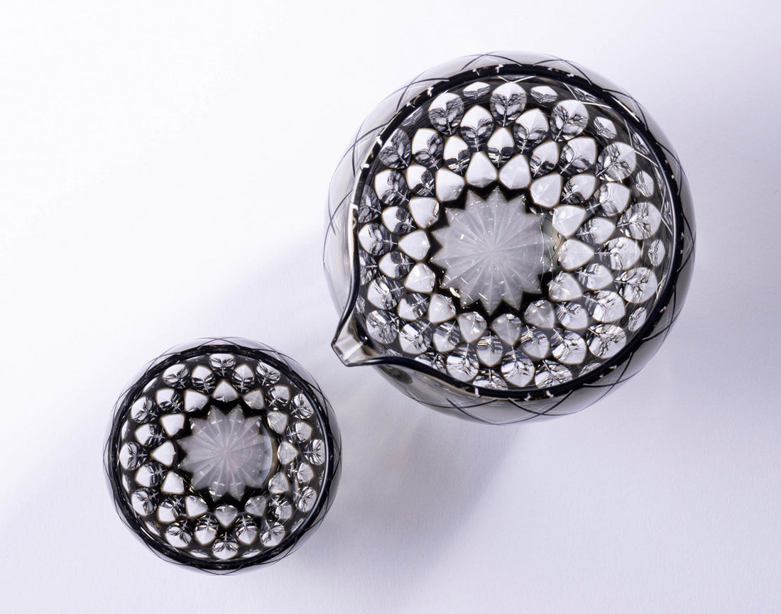 Kagami Crystal - Sake Glass, Edo Kiriko By Hideaki Shinozaki, Master of traditional crafts