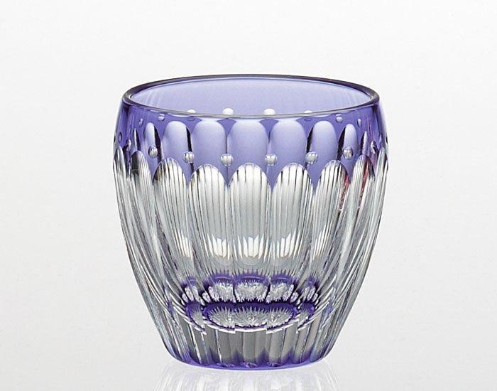 Kagami Crystal - Sake Glass, Edo Kiriko "Chrysanthemum" By Satoshi Nabetani