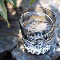 Kagami Crystal - Whiskey Glass, Edo Kiriko “Mai”- Black