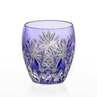 Kagami Crystal - Whiskey Glass, Edo Kiriko “Bamboo Fence & Star” - Purple