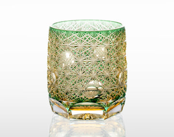 Kagami Crystal - Whiskey Glass, Edo Kiriko Kasaneirome “Marimo” By Junichi Nabetani, Master of traditional crafts