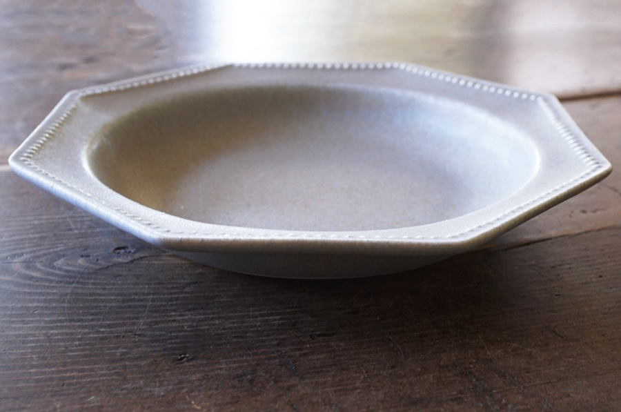 Mashiko Pottery Yoshizawa Deep Plate - Grey 21cm