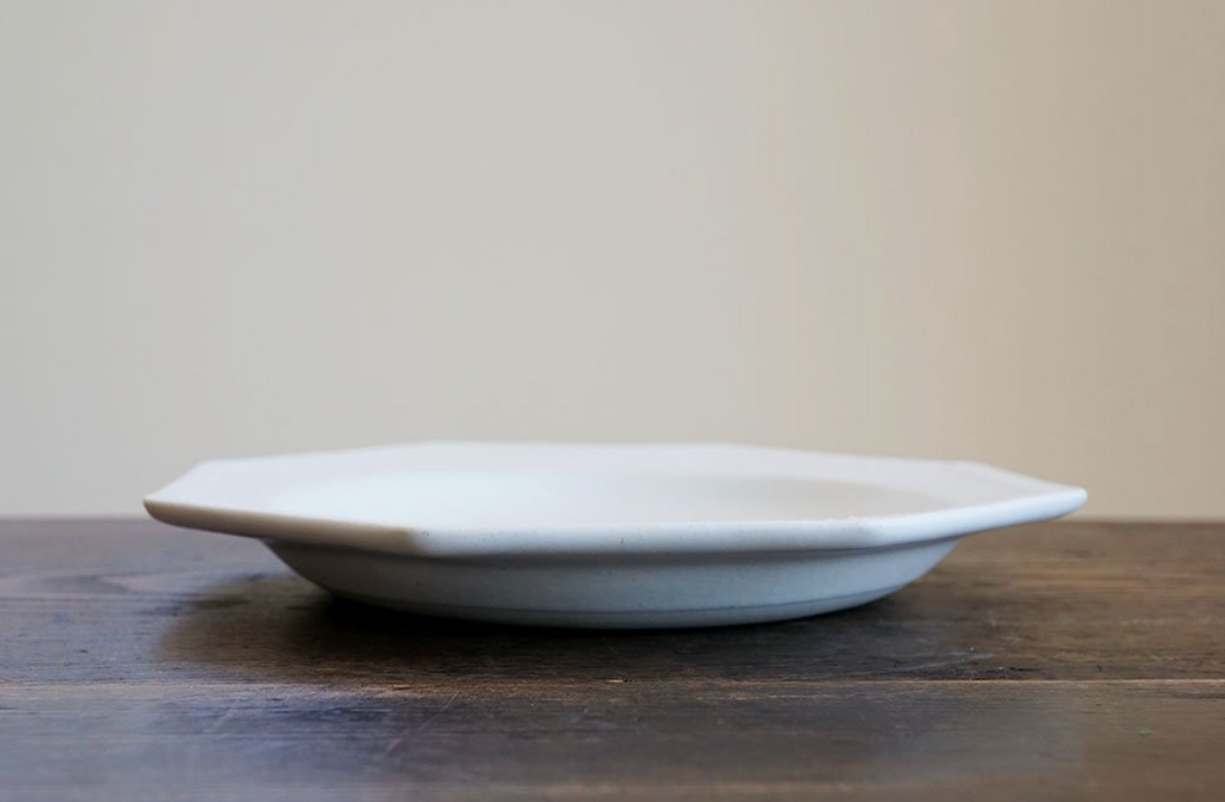 Mashiko Pottery Yoshizawa Deep Plate - White 19cm