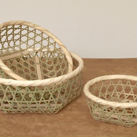 Matsunoya 松野屋 Genuine Bamboo Hexagonal Baskets Set of 3