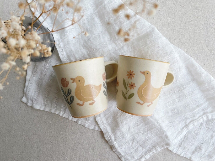 Buncho Pottery Duck and flower mug