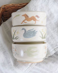 Buncho Pottery Horse Small Bowl