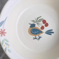 Buncho Pottery 6寸/Parakeet and cherries deep plate